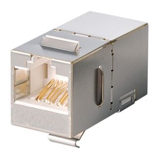 180° RJ45 Cat 6A STP Feed-Through Keystone Coupler